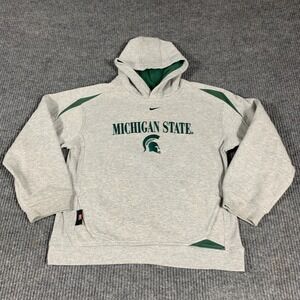 VTG Nike Michigan State Spartans Hoodie Womens Small Mens XS Center Swoosh Y2K‎